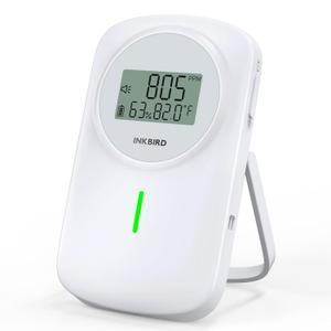 INKBIRD Air Quality Monitor Indoor Ndir 3 in 1 Meter | Detect Carbon Dioxide & Temperature & Humidity with Battery Powered | Sound System | for Home, Office, RV, Grow Tent (IAM-O2)