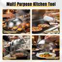 3 Pcs 9 Inch Cheese Melting Dome Round Basting Cover Stainless Steel Griddle Dome for Flat Top Griddle Grill, Kitchen Accessories Indoor or Outdoor