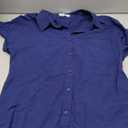 JEKAOYI Button Down Short Sleeve Linen Shirts for Men Summer Casual Cotton Spread Collar Beach Shirts
 Size XS Blue