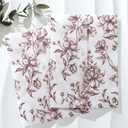 UNIQOOO 50 Pack Pre-Folded Burgundy Floral Vellum Jackets for 5x7 Invitations, Deep Wine Grace Bloom 115GSM Transparent Vellum Jacket for Vintage Themed Wedding & Events