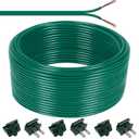 100FT SPT-2 Christmas Electrical Wire with 6pcs Vampire Plugs, 18/2 Gauge Low Voltage Extension Cord, 18 AWG 2-Conductor Flexible Wire for Outdoor Holiday Lights, Landscape Lighting