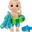 CoComelon - Splish Splash JJ Doll- with Shark Bath Squirter and Water Accessories Water Play - Toys for Kids and Preschoolers
