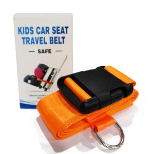 Car Seat Belt Strap to Suitcase, Convert Kid Car Seat and Carry-on Luggage to Airport Stroller Carrier, Safe Travel Solution for Transport (Orange)