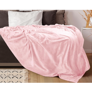 Bedding Fleece Blanket Pink Fuzzy Soft Anti-Static Microfiber Bed Blanket 70x88
