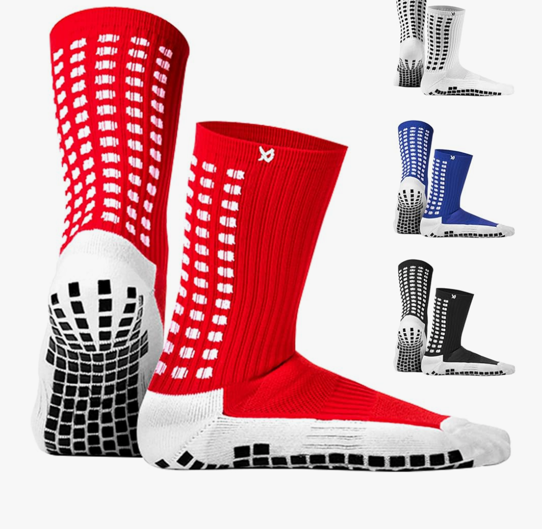 Lux Dual Grip Socks - Soccer Grip Socks for Men and Women. GripArray Performance & Comfort L