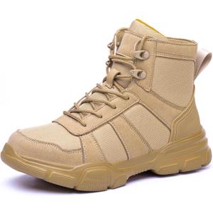 ARCHINSERT Safety Shoes for Men Women Outdoor Protection Steel Toe Shoes Waterproof Non Slip Resistance Construction Boots (6.5 Women/5 Men, 211-beige)