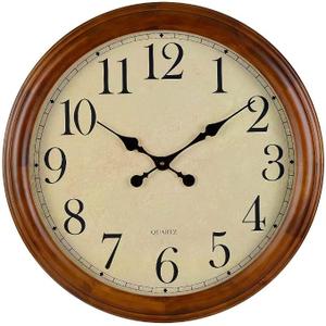 24-Inch Wood Silent Non-Ticking Battery Operated Decorative Wall Clock Brown, Size: X-Large, 
Special Feature	Silent Clock
Product Dimensions	1.9"W x 24"H