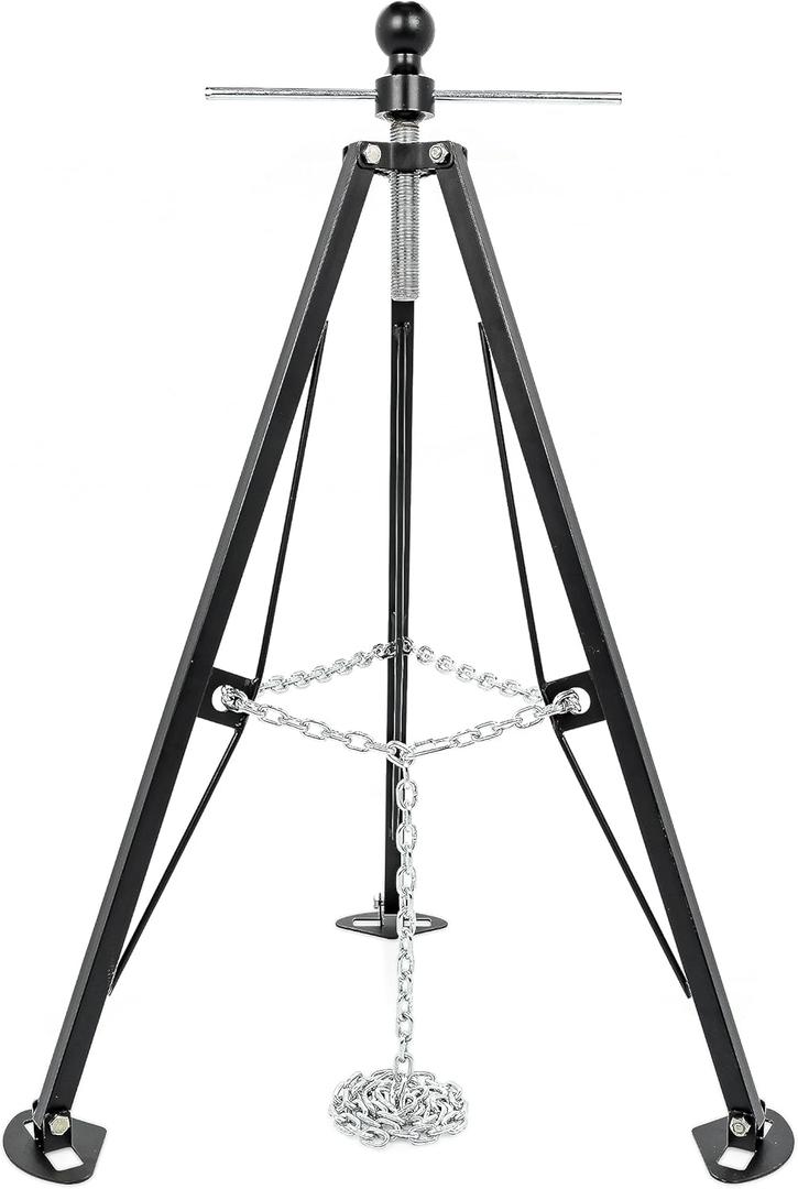 Camco Eaz-Lift Camper & RV Gooseneck Stabilizer Tripod Jack - Reduces Movement on 5th Wheel Trailers - Features Adjustable Height from 30 to 44 - 7,500lb Max Load Capacity (48850)