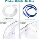 2 Pack Oxygen Mask for Face with 6.6 Ft Tubing and Adjustable Elastic Strap - Adult - Clear Size M L (No Cup)