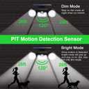 Solar Lights Outdoor, Motion Sensor Security Lights Solar Wall Lights with Dual Head Spotlights LED Waterproof 360 Adjustable Solar Motion Lights Outdoor for Garden Garage Patio, 1 Pack