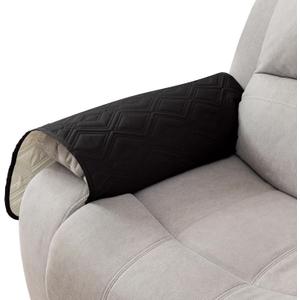 Genina 100% Waterproof Couch Arm Covers Set of 2, Armrest Covers for Sofa Couch Armchair, Anti-Slip Sofa Arm Cover Protectors Armchair Slipcovers for Pets Dogs (Black)