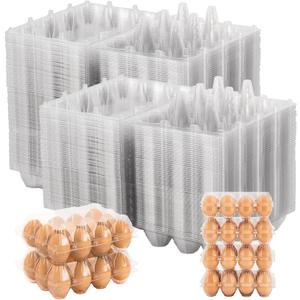 180 Pack Clear Plastic Egg Cartons, Reusable Stackable Egg Containers for Farm, Market & Fridge Storage, 3×4 Grid