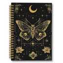 laveliabel Gothic Witchy Butterfly Spiral Notebook, Mystical Celestial Moth Journaling Notebooks, Aesthetic Moon Floral Goth College Ruled Spiral Notebook for School Office Supplies, 5.5x8.3 Inches