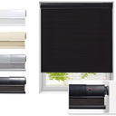 No Drill Cellular Shades for Indoor Windows, Thermal Insulating & Noise Reducing Honeycomb Blinds, Free Stop Cordless Blackout Shades, Black, 22" W x 64" H