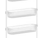 SONGMICS Over the Door Pantry Organizer, 6-Tier Kitchen Pantry Door Organizer with Adjustable Tall Baskets, Hanging Spice Rack, for Bedroom Bathroom Laundry Room, Transparent UKCS046WG01