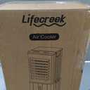 Lifecreek Portable Air Conditioner, 3-IN-1 Evaporative Air Cooler w/3.2Gal Tank, 4 Modes & 3 Speeds, 12H Timer, 6 Ice Packs, Remote Control, Windowless Swamp Cooler for Bedroom,Home-White