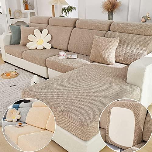Yoovat Magic Sofa Covers Magic Sofa Couch Covers 2024 New Wear-Resistant Universal Sofa Cover Stretch for Sectional Slipcovers (Texture-Light Coffee,Extra Large Single Seat Cover)