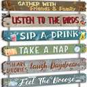 RattanView Outdoor Porch Rules Signs 11 x 23 Inches Wood Porch Decorative Signs Decor Outdoor Funny Plaque Decorations for Art Backyard Home Birthday Gift
