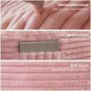 MAXYOYO Bean Bag Chair for Adults, Large 5 ft Bean Bag Chair with Foam Filling, Ultra Soft Fur Lazy Sofa for Living Room Bedroom, Machine Washable Cover (Pink)