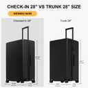 LEVEL8 Checked Luggage 28 Inch, Large Hardside Suitcases with Wheels, Black