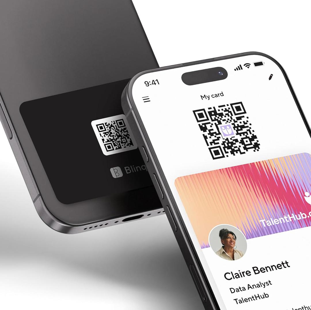 Blinq NFC Phone Sticker - Digital Business Card - Instant Share via Tap - Compatible with iPhone & Android (Black)