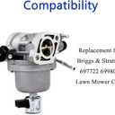 699807 Carburetor Replacement for Briggs Stratton 697722 699807 Lawn Mower 406577 407577 20Hp Engine