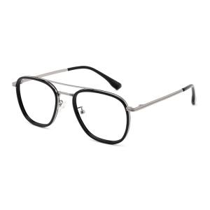 CCVOO Clear Lens Glasses for Women Men Non-prescription Eyeglasses Blue Light Blocking Lens Metal Frame +1.0