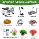 (Tank + Light + Filter + Filter Balls) Turtle Tank Kit, Turtle Tank Starter Kit,Bottom Drainage, Multi-Function Areas for Turtles, Crabs,Fishes, Amphibians,Reptiles. (21.65 x 12.28 x 12.28 Inch) New