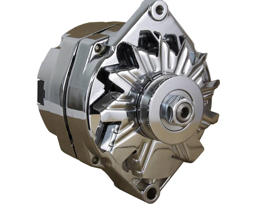 A-Team 110A Chrome Street Rod Gm High Output Alternator A1001C