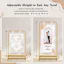 Wedding Welcome Sign Stand, Adjustable Welcome to Our Wedding Sign Holder,Heavy Duty Easel Stand for Sign, Wedding Seating Chart Stand, Easel for Display (Gold)