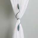 Valea Home 2 Pieces Curtain Tiebacks, Creative Window Drape Twist Tie Backs European Style Custom Made Curtain Holder Clips Decorative Draperies Holdbacks, Teal (Set of 2)