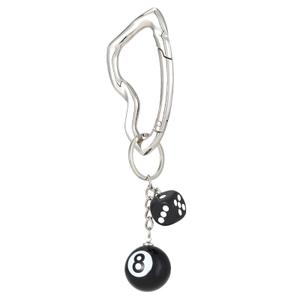 Dhdfisd Twist Knot Clasp Keychain 8 Ball Dice Keychain Bag purse handbag Charms Fashion Accessory Heavy Duty Snap Hook(R 8 Ball)