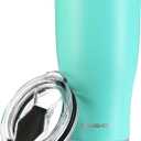 HAUSHOF 30 oz Tumbler, Stainless Steel Vacuum Insulated Coffee Tumbler Water Cup, Double Wall Travel Mug with Lid, Perfect for Hot and Cold Drinks (Lake Blue)