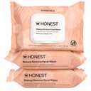 Honest Beauty Fragrance Free Cleansing Makeup Remover Facial Wipes | Plant Based, Hypoallergenic, Gentle for Sensitive Skin | 90 Count
