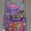 Polly Pocket Dolls and Playset, Sleepover Puppy Compact, Travel Toy with 1 Micro Doll, Pet Dogs, Food & Fashion Styling Accessories