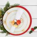 Pumpkin Napkin Rings Set of 4 Fall Table Decor for Thanksgiving Halloween Seasonal Dining Party Centerpiece 3.93X2.55X1.57 Inches