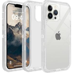 for iPhone 12 Pro Max & 13Pro Max Case Clear, Anti-Drop, Transparent, Shockproof, Military Grade Drop Protection, Heavy Duty Protective Phone Case for 13 Pro Max 6.7", Clear