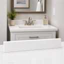 COUKIU Bathroom Vanity Sink Backsplash/Sidesplash (White Engineered Marble, 4" x 24")