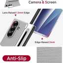 Miimall for Galaxy Z Fold 7 Case with S Pen Stylus Holder Slot [Military Grade Drop] [Built-in Clear Screen & Invisible Kickstand] Slim Thin Protective Phone Case for Galaxy Z Fold 7 5G Cover Silver
