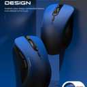 RAPIQUE Bluetooth Wireless Mouse - Dual Bluetooth & 2.4 GHz USB Receiver, Comfortable Grip, Quiet Clicks, Low Power - Multi-Device Compatibility for Laptop, MacBook, Computer, ipad(Gradient Blue)