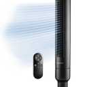 Lasko Apex Tower Fans Oscillating Quiet 42" - 29 ft/s Airflow, 28 dB, 90° Oscillation, 12H Timer, Air Filter for Hair & Dust, Remote, Black, Floor Fans for Home Bedroom, RST200