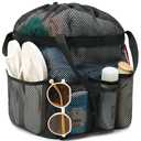 Fammart Mesh Shower Caddy Portable with Drawstring, Dorm Room Essentials for College Girls Guys, 8-Pocket Extra Large Shower Bag Basket Tote for Camping Beach Gym Travel Toiletry Bathroom