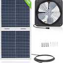 ECO-WORTHY 25W Solar Powered Attic Ventilator Gable Roof Vent Fan with 30W Foldable Panel - Fans for Home Attic, Greenhouse, RV or Outdoor, Ready-to-Use Fan,