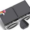 Washer and Dryer Covers for the Top - 27''x 27'' Silicone Protector Mat for Washing Machine Countertop - Non-slip Rubber Waterproof Dustproof Ideal for Laundry Kitchen - Gray 2 Pack