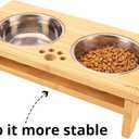 HTB Elevated Dog Bowls,Raised Dog Bowl Stand with 2 Stainless Steel Bowls, Elevated Raised Dog Bowls for Dogs