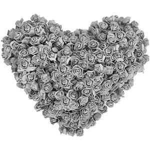 INSUNSIX Mini Foam Rose Heads 500PCS Artificial Flower Silver Foam Fake Flower Bulk for DIY Crafts Wedding Bouquets Baby Shower Centerpieces Floral Arrangements Party Tables Home Decorations(Silver)