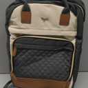 Diaper Bag Backpack - Extra Large Diaper Bag for 2 Kids Twin, Travel Baby Bags for Mom Dad 25-37L Expandable with Changing Pad Earphone Hole, Apricot Black