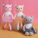 Plush Ballerina Dolls Kitten Cat Stuffed Animals Toys Ballet Dance Recital Gifts for Girls 15.5 Inches (Pink)