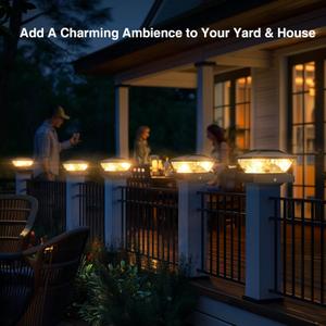 YITCOE Solar Post Cap Lights: 6 Pack 4x4 Solar Powered Fence Lights for Wooden Vinyl Deck Lamp Post  96 LEDs 2 Modes Warm & Cool White  Outdoor Waterproof Modern Classic Porch Lighting
