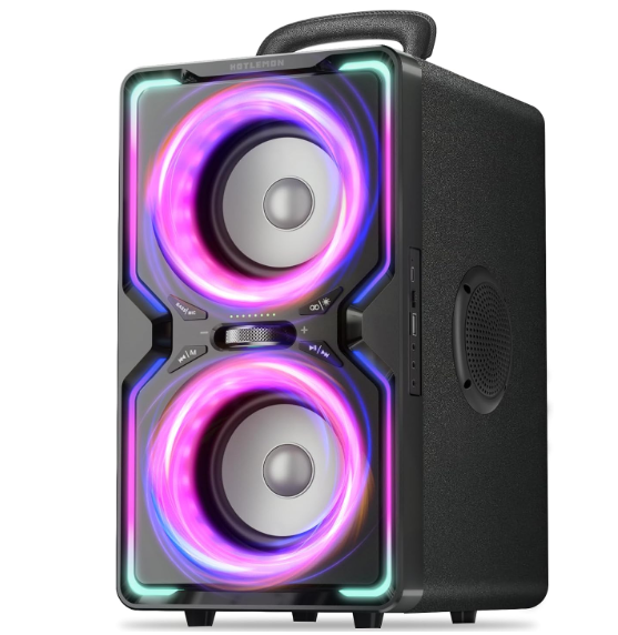 Hotlemon Large Bluetooth Speaker: 240W Peak Powerful Loud Sound with Deep Bass, 15H Playtime, Fast Charge, TWS, Portable Wireless Speakers for Outdoor, Party, Beach, Backyard, Home, Outside (Black)